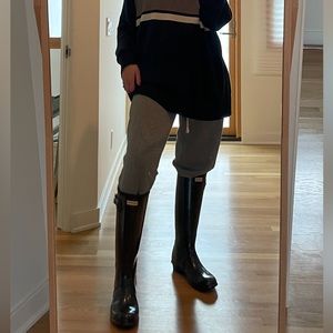 Women’s HUNTER Tall Black Gloss Rain Boots